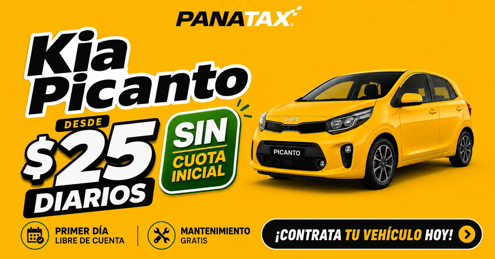 Promo Agosto Kia Picanto $25 Panatax